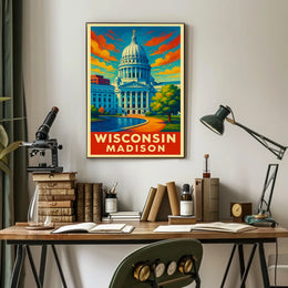 Wisconsin State Capitol Madison Poster