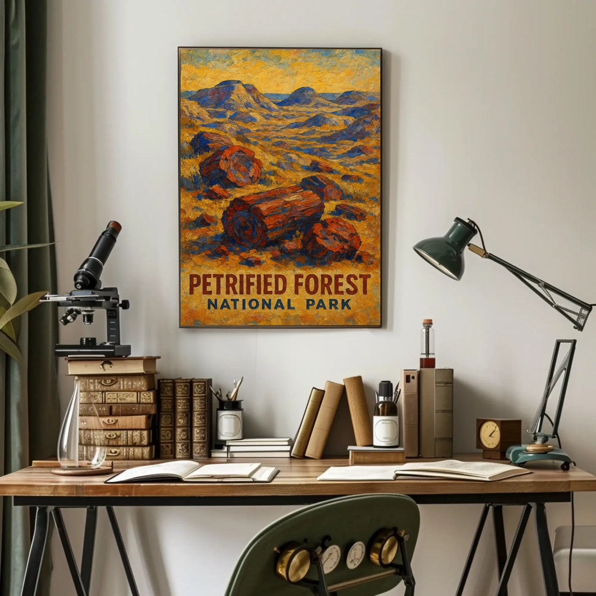 Petrified Forest National Park Vintage Travel Wall Art Nature Lovers Desert Scenic Poster