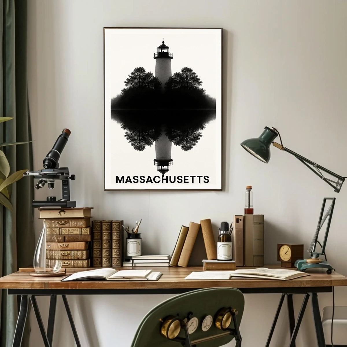 Massachusetts Lighthouse Reflection Poster