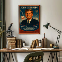 John F. Kennedy Inspirational Patriotic Vintage Poster