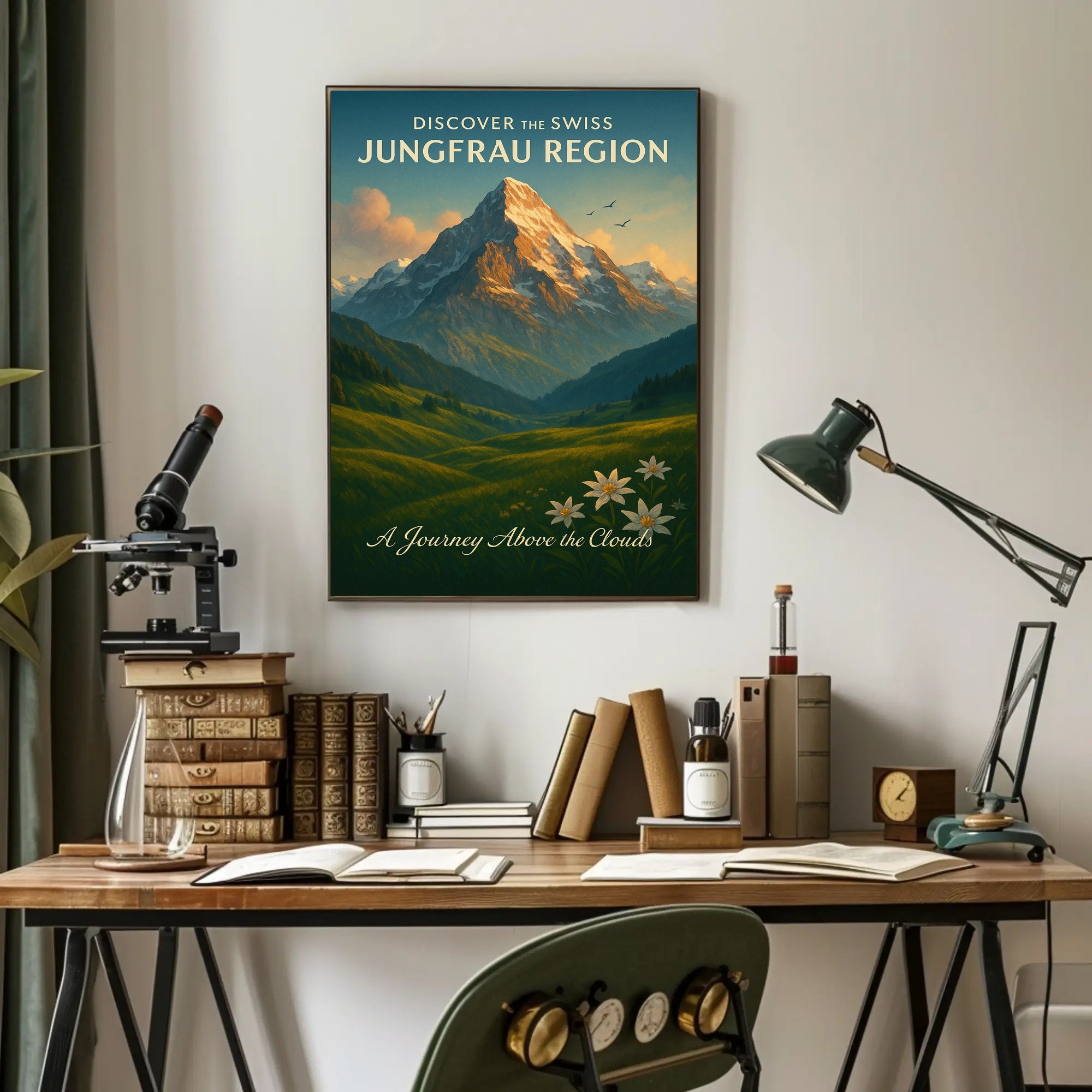 Jungfrau Region Vintage Travel Poster Print