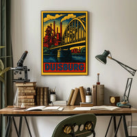 Duisburg Industrial Scene Poster