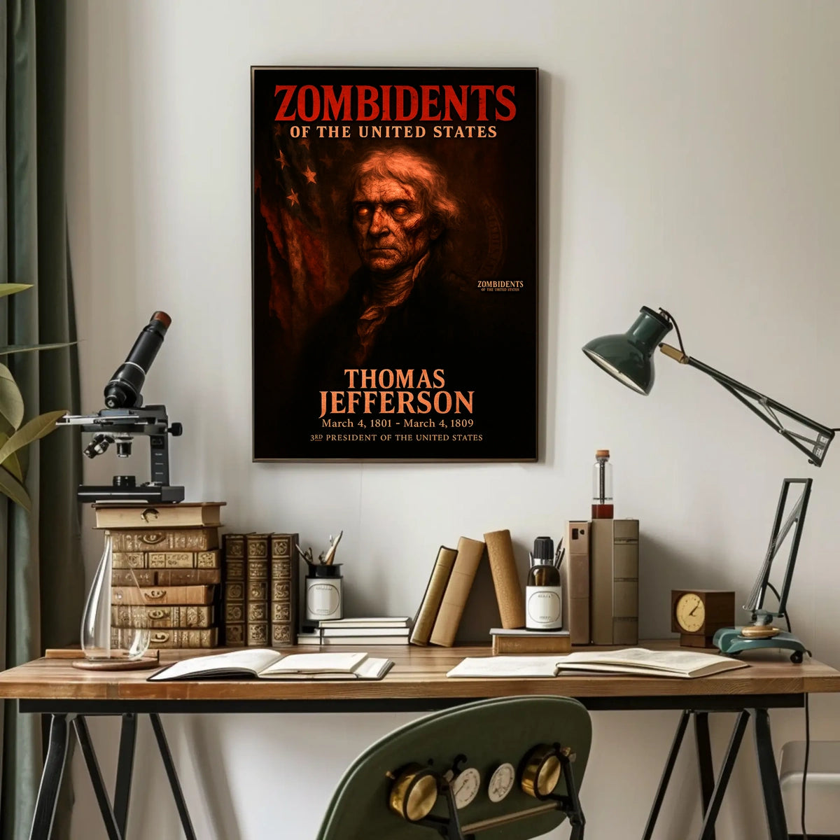 Thomas Jefferson 3rd President of the United States Zombidents Poster Series