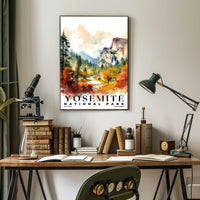 Yosemite Watercolor Wall Art Poster