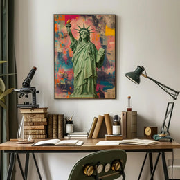 Statue of Liberty Vibrant Pop Art Poster - Abstract, Artistic, or Pop Culture Poster