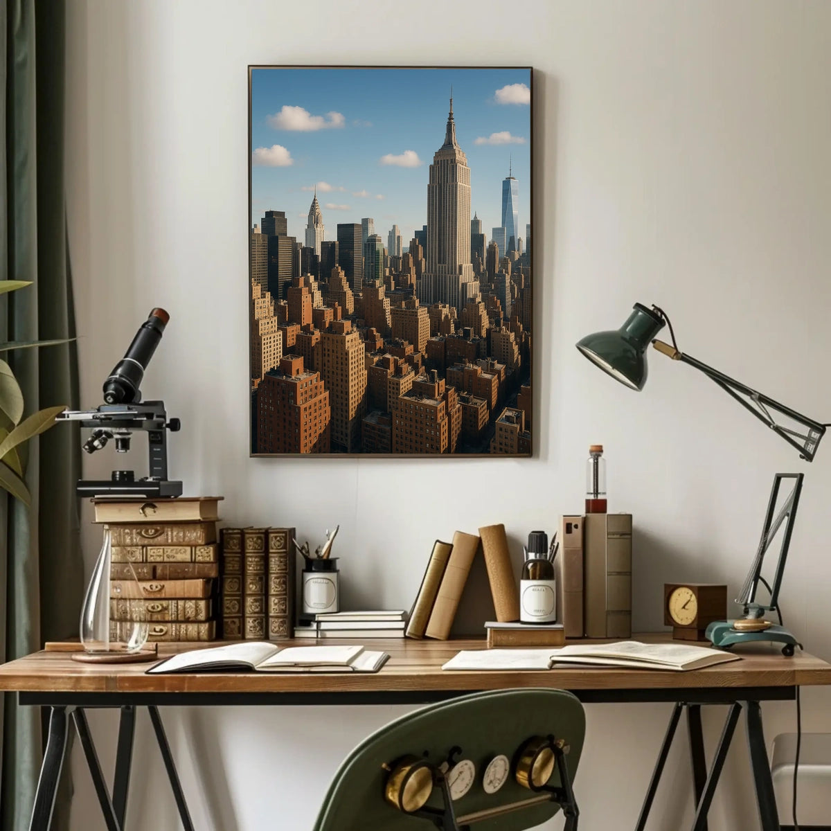 New York City Skyline Photorealistic Poster Art