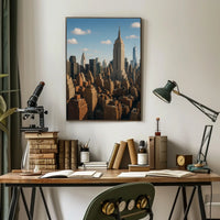 New York City Skyline Photorealistic Poster Art