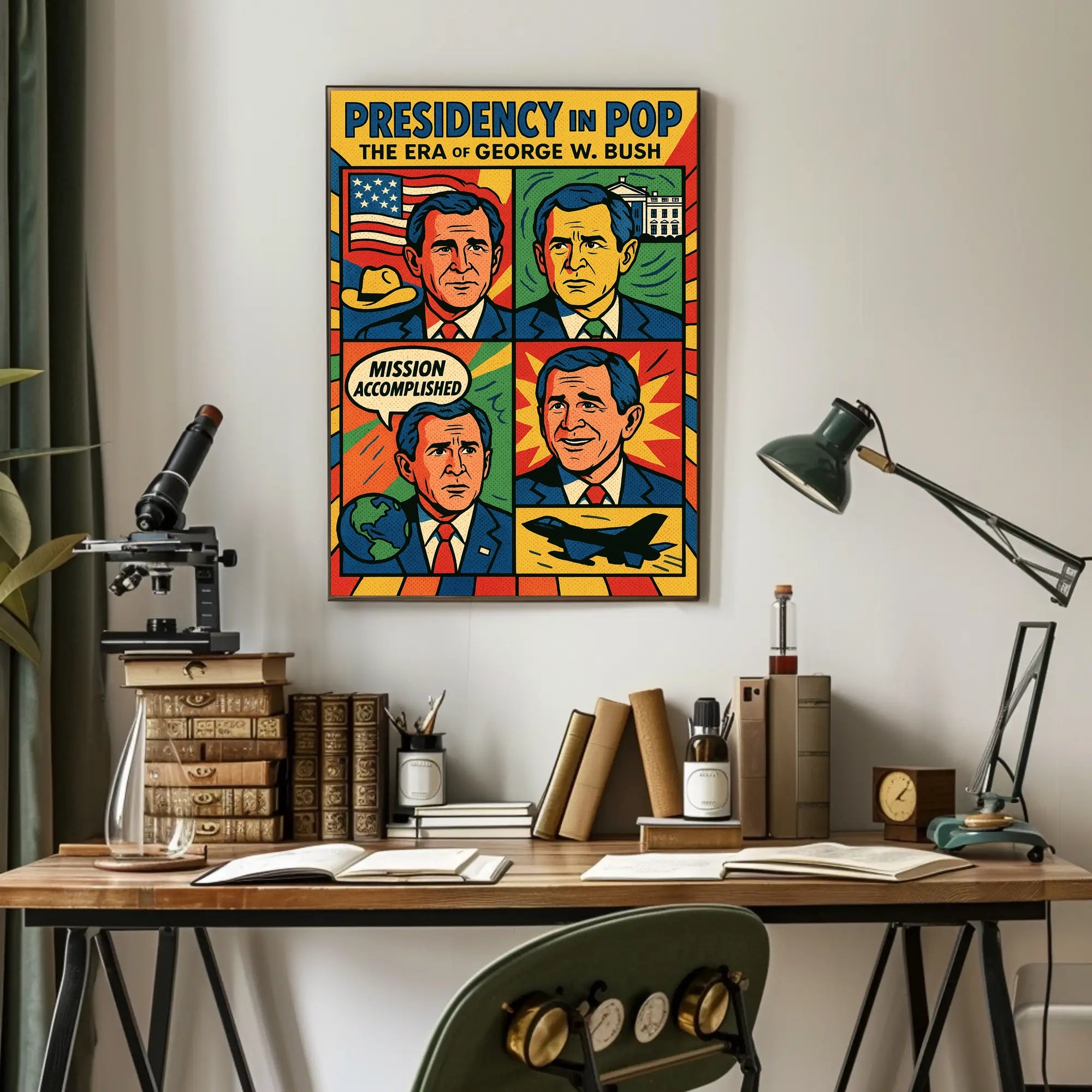 George W. Bush Presidency in Pop Poster PosterGoat