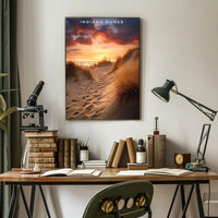 Indiana Dunes Sunset Poster Vintage Travel Wall Art