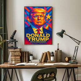 Trump 47th President Patriotic Portrait Poster