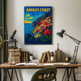 Amalfi Coast Poster Wall Art 18x24 Coastal Landscape