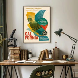 California Golden State Wall Art Print PosterGoat