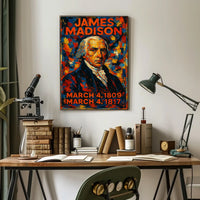 James Madison 4th President of the United States Glitch Hop Art Poster