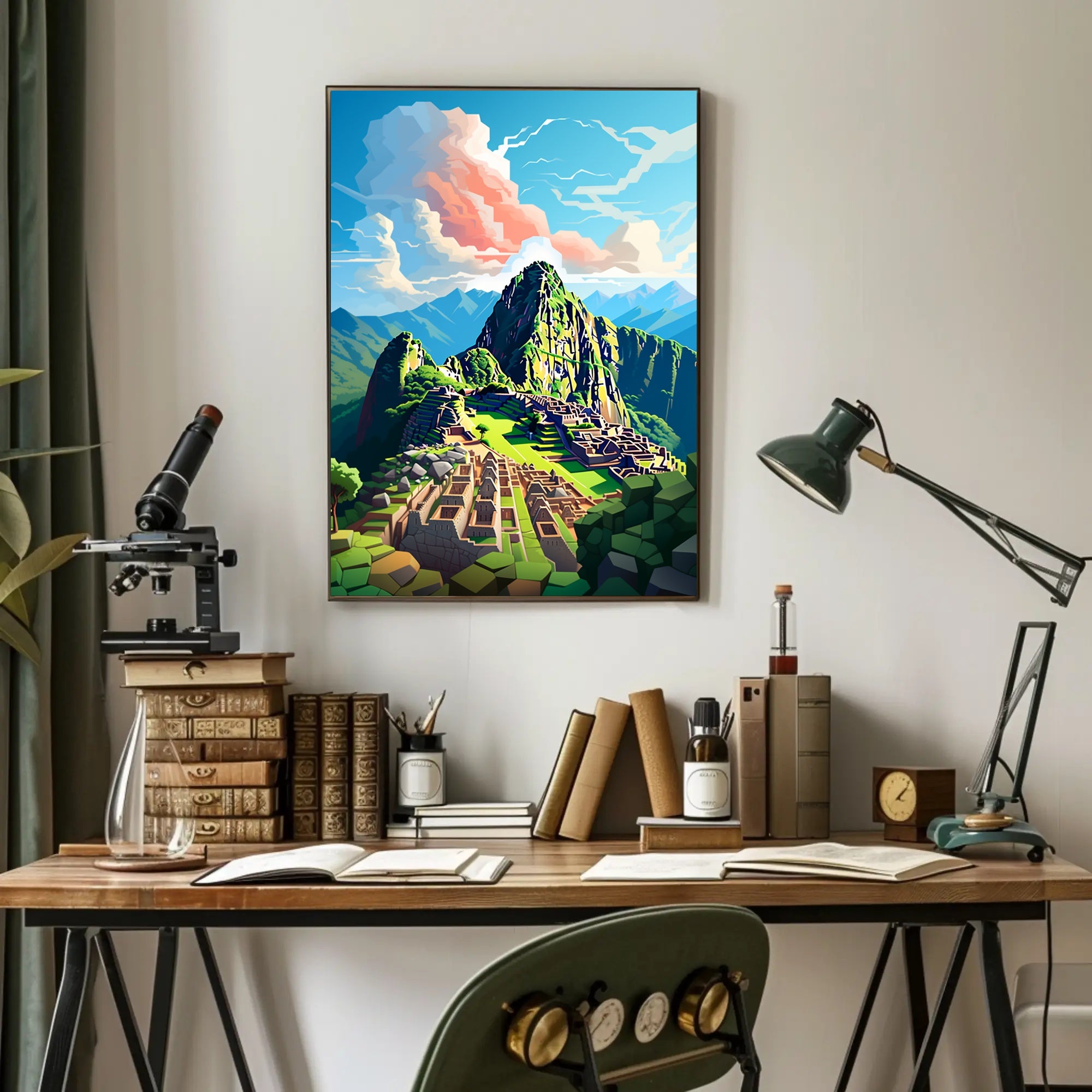 Machu Picchu A Digital Impression Poster