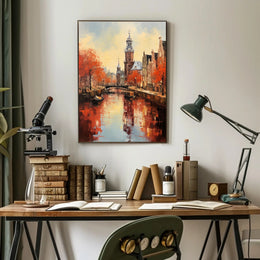 Autumn Reflections In A Canal Poster