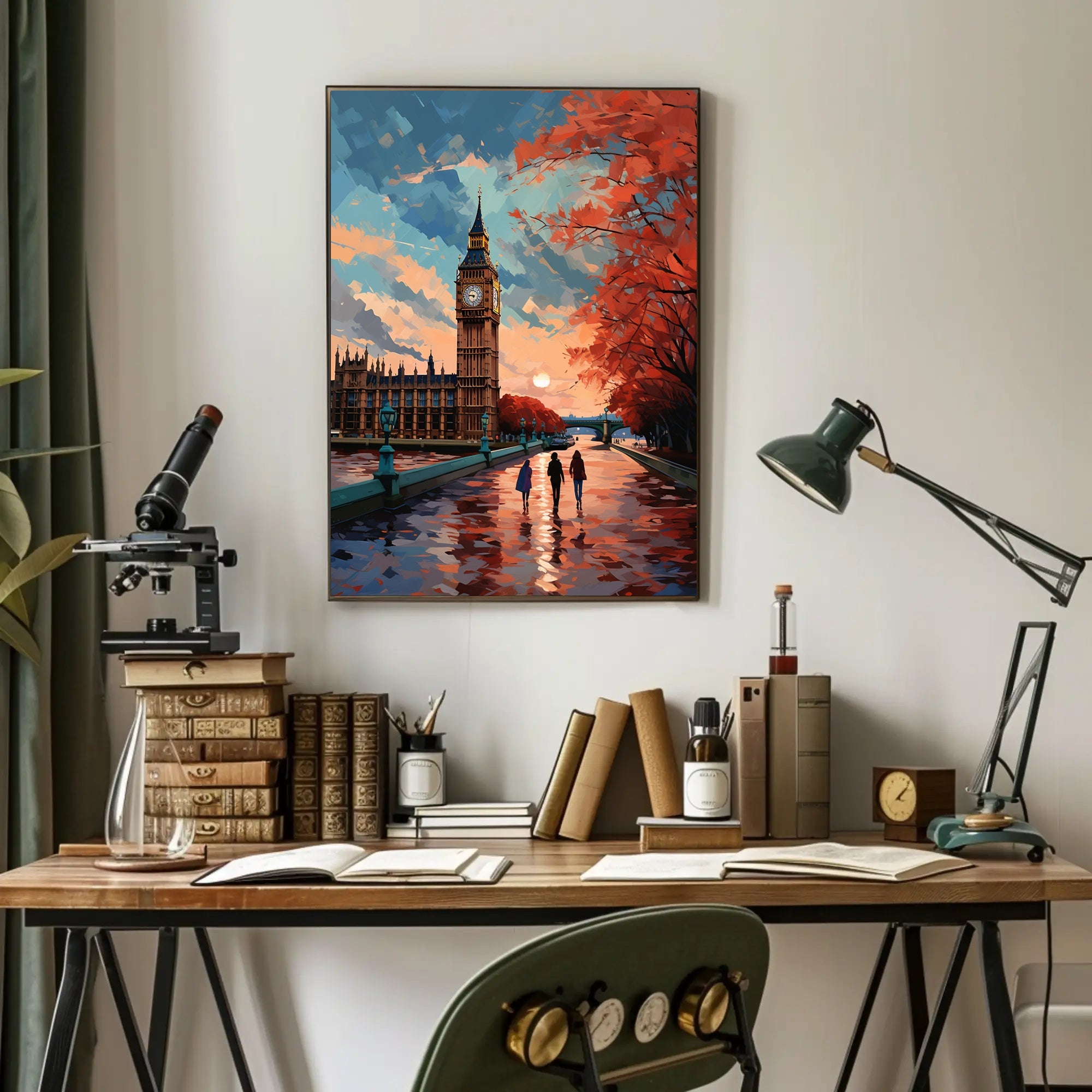 Autumn Stroll By Big Ben Poster PosterGoat