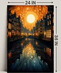 Dreamy Canal At Sunset Poster
