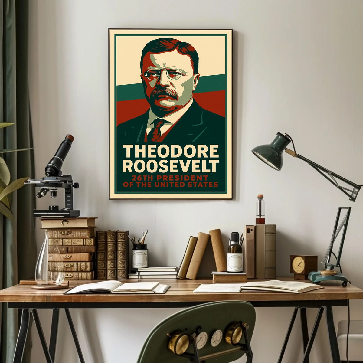 Theodore Roosevelt 26th President Heritage Typography Poster