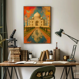 Taj Mahal Vibrant Art Print Cultural or Heritage Poster
