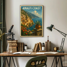 Amalfi Coast Poster Wall Art For Coastal Home Decor