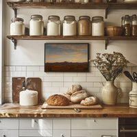 Serene Landscape Painting of Sunset: Artistic Poster
