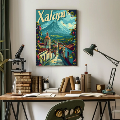 Xalapa Mexico Volcano Colonial Town View Travel Poster Travel Poster