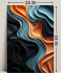 Abstract Waves Of Color Abstract Poster PosterGoat