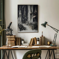 Surreal Dreamscape with Ruins and Flora Fantasy or Mythology Poster PosterGoat