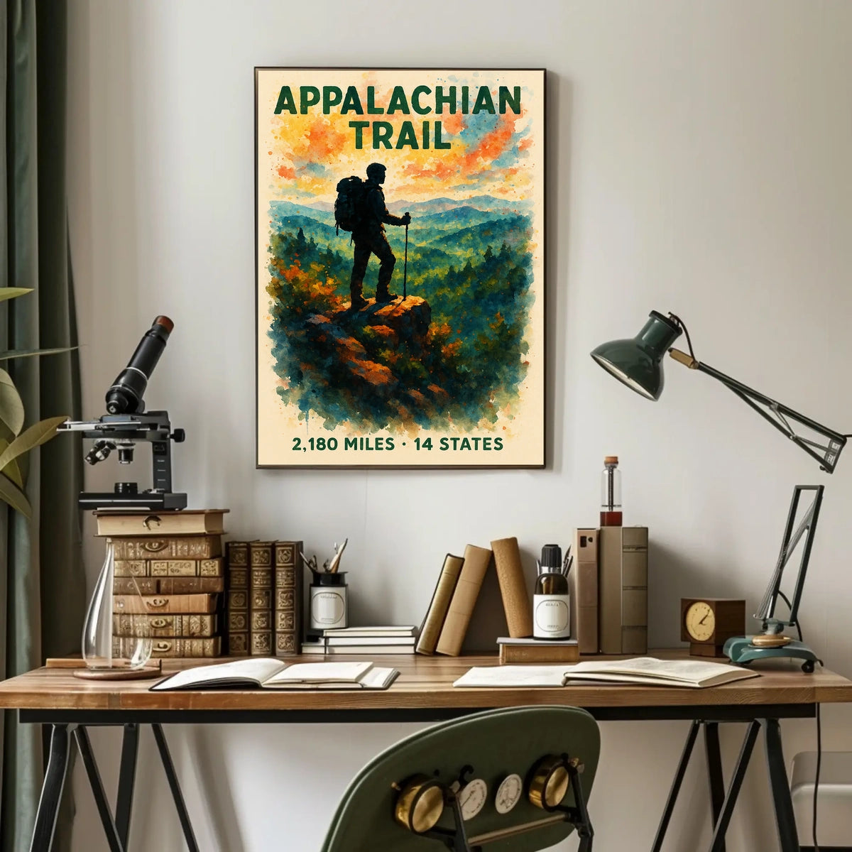 Appalachian Trail Watercolor Adventure Poster Print