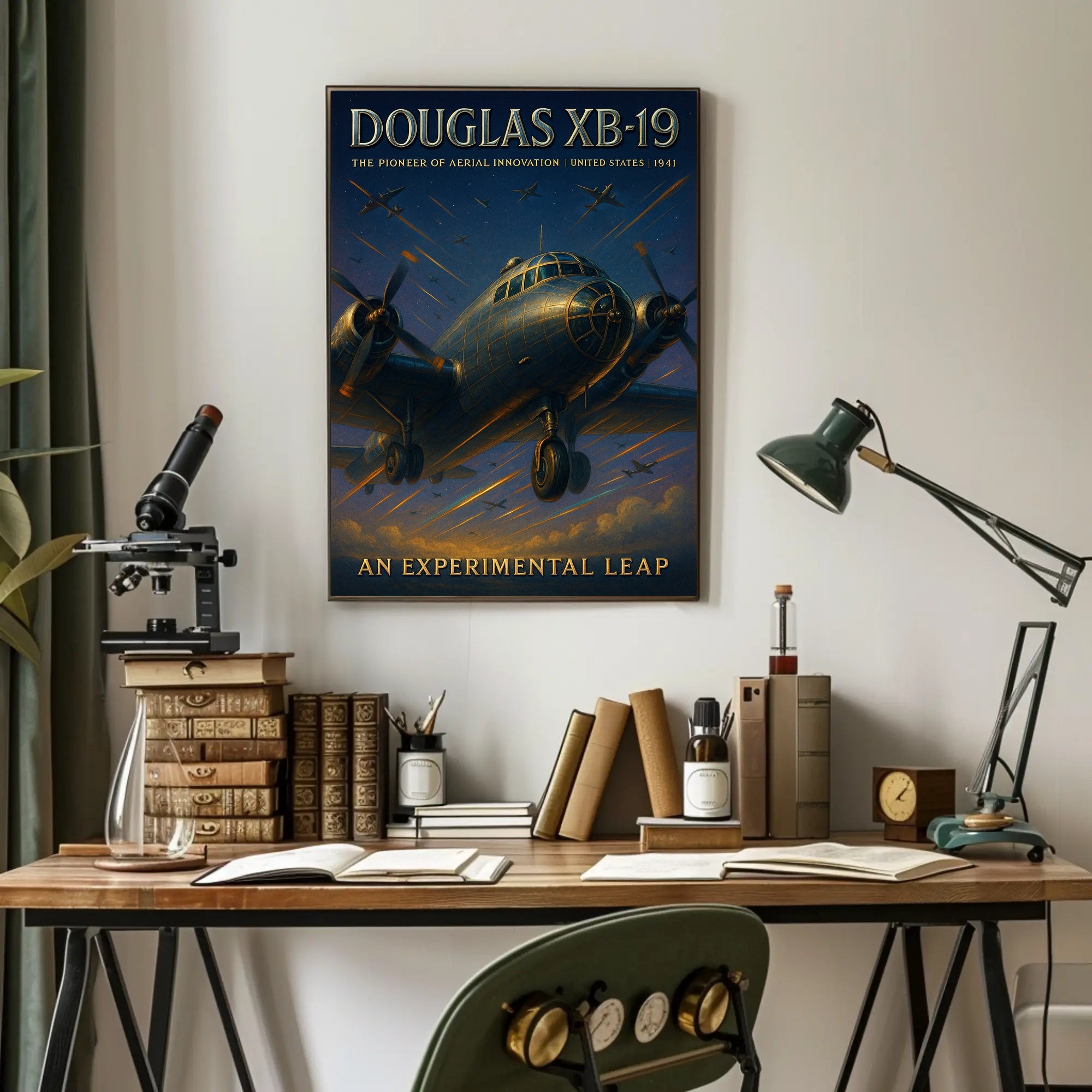 Douglas XB-19 Aviation Poster Vintage Aircraft Print