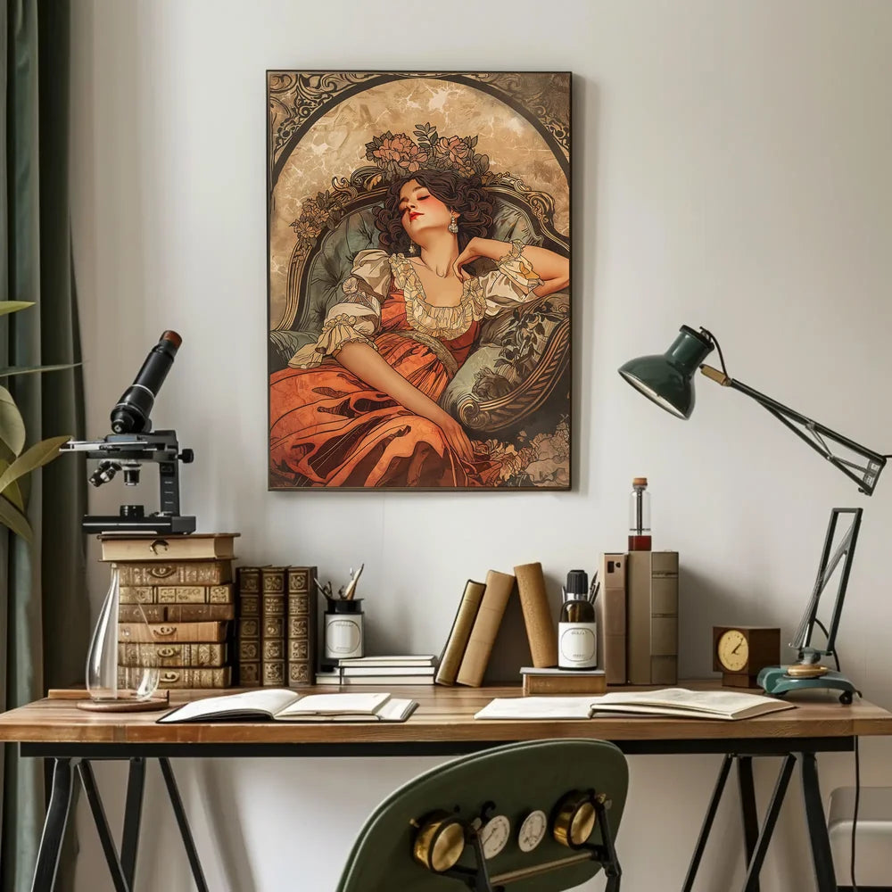 Vintage Cars and Fashion Mid-20th Century Poster