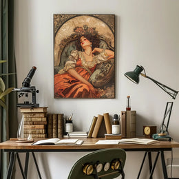 Vintage Cars and Fashion Mid-20th Century Poster