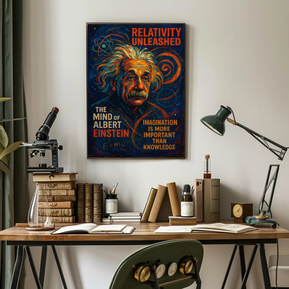 Einstein Cosmic Imagination Abstract Art Poster Print