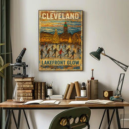Cleveland Lakefront Glow Poster