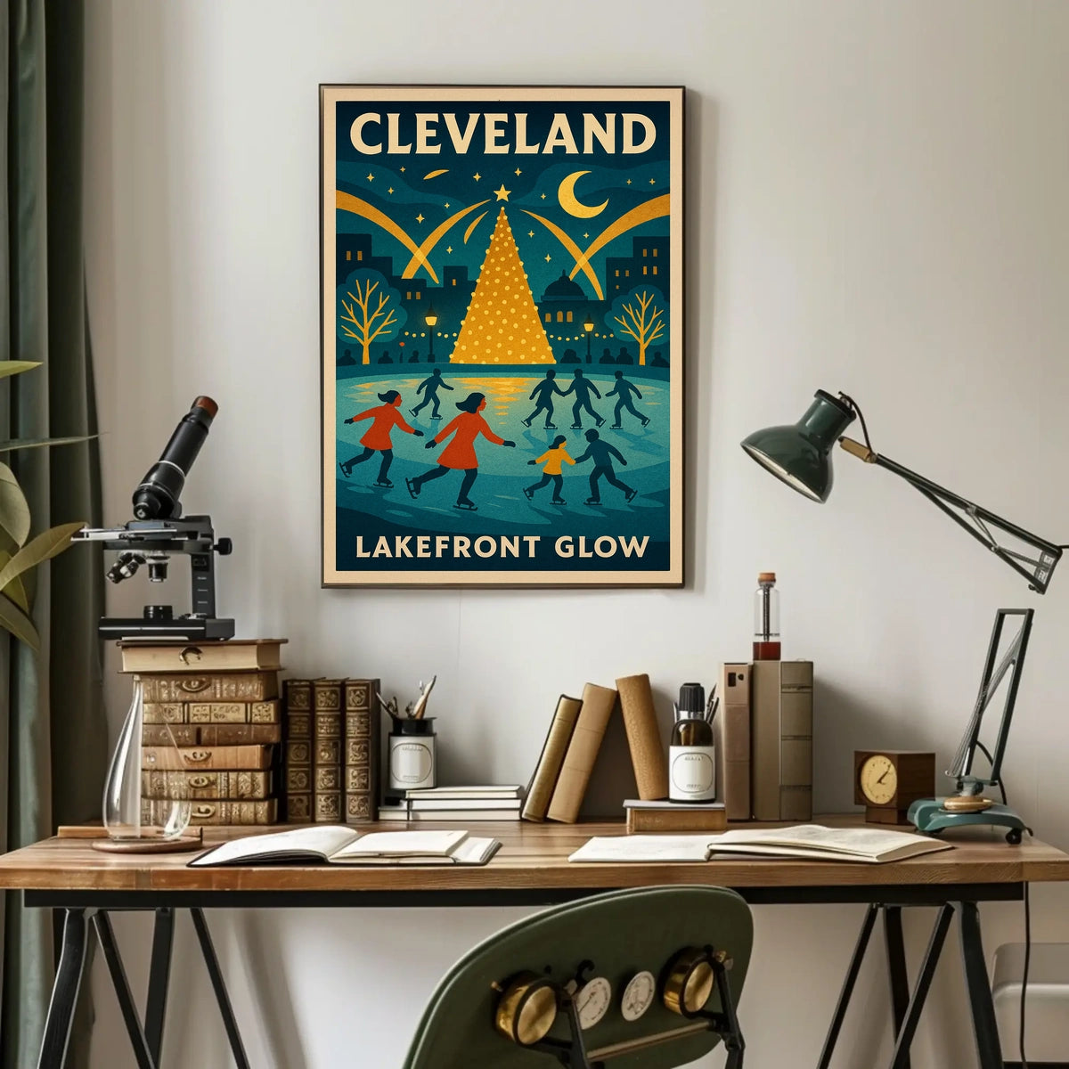 Cleveland Lakefront Glow Poster