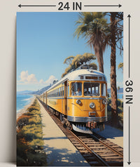 Coastal Train Journey Poster