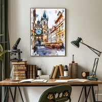 Czech Republic Prague Astronomical Clock Square Poster