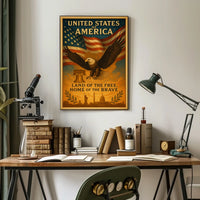 United States of America Land of the Free Poster