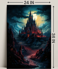 Castle Under The Moonlight Poster