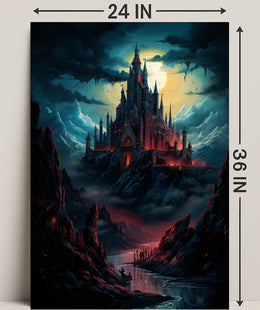 Castle Under The Moonlight Poster