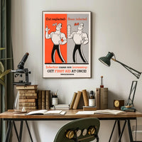 Vintage Navy Department First Aid WWII Poster PosterGoat