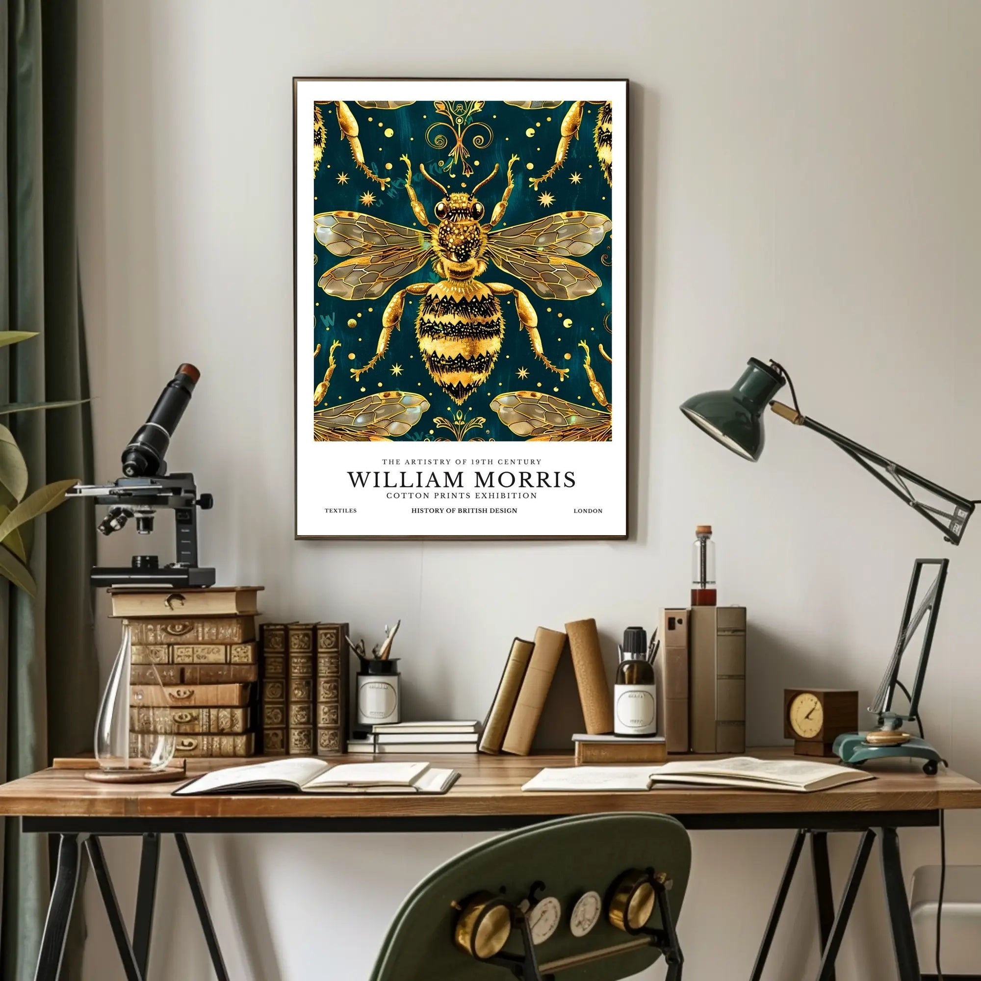 Victorian Era Bee Artistry Heritage William Morris Art Poster