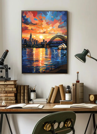 Sydney Sunset Over Iconic Landmarks Travel Poster