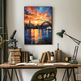 Sydney Sunset Over Iconic Landmarks Travel Poster