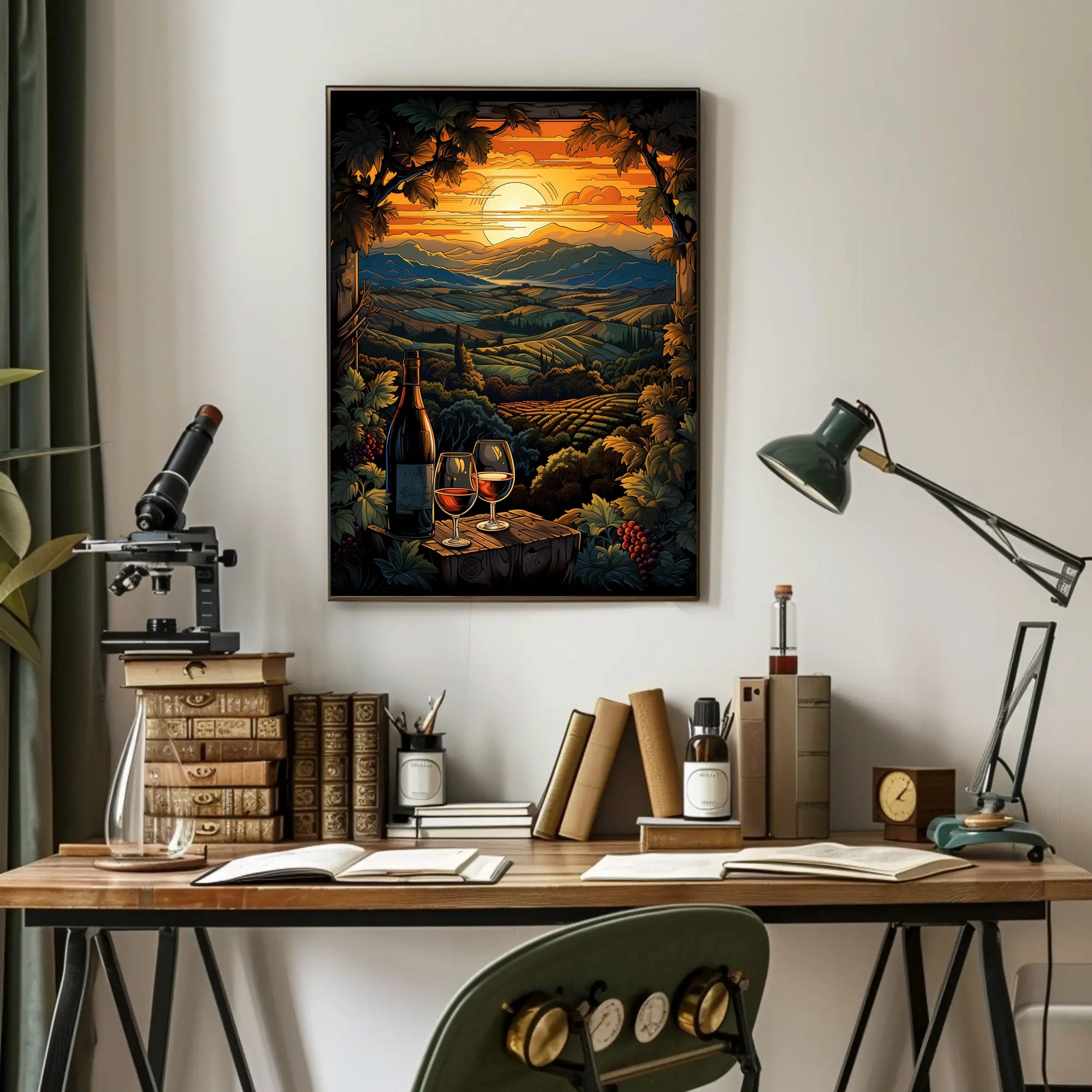 Sunset Vineyard Serenity Poster
