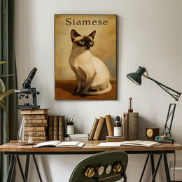 Siamese Cat Digital Painting Wall Decor Art Print Poster