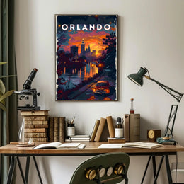 Orlando Sunset Skyline Poster