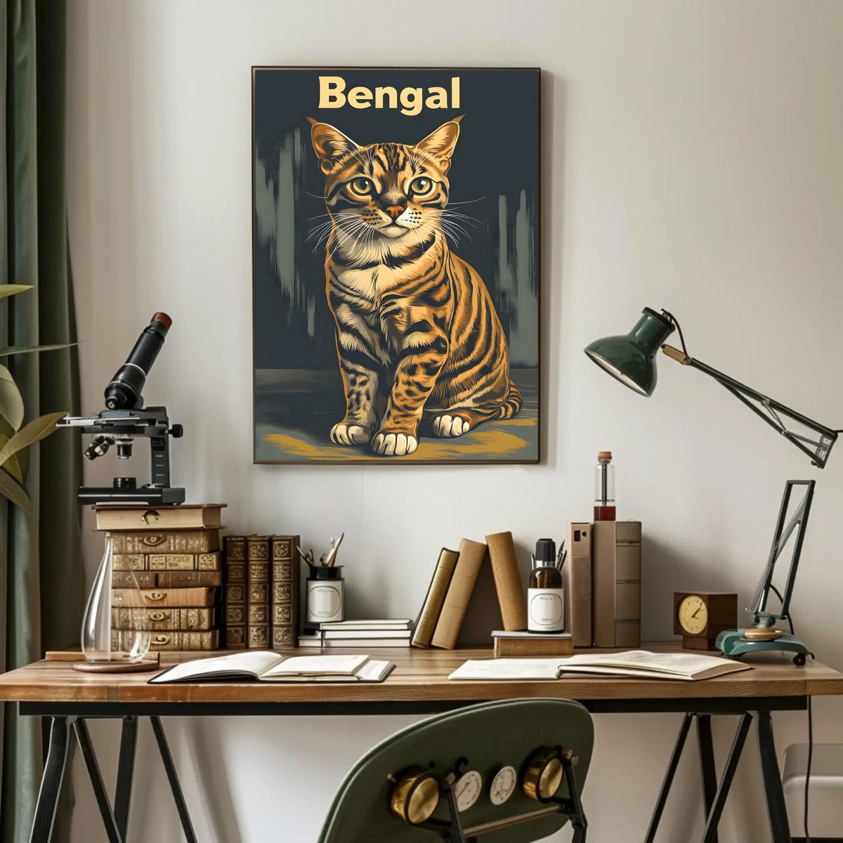 Bengal Cat Poster Digital Painting Artwork For Home Poster