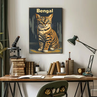 Bengal Cat Poster Digital Painting Artwork For Home Poster