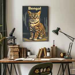 Bengal Cat Poster Digital Painting Artwork For Home Poster